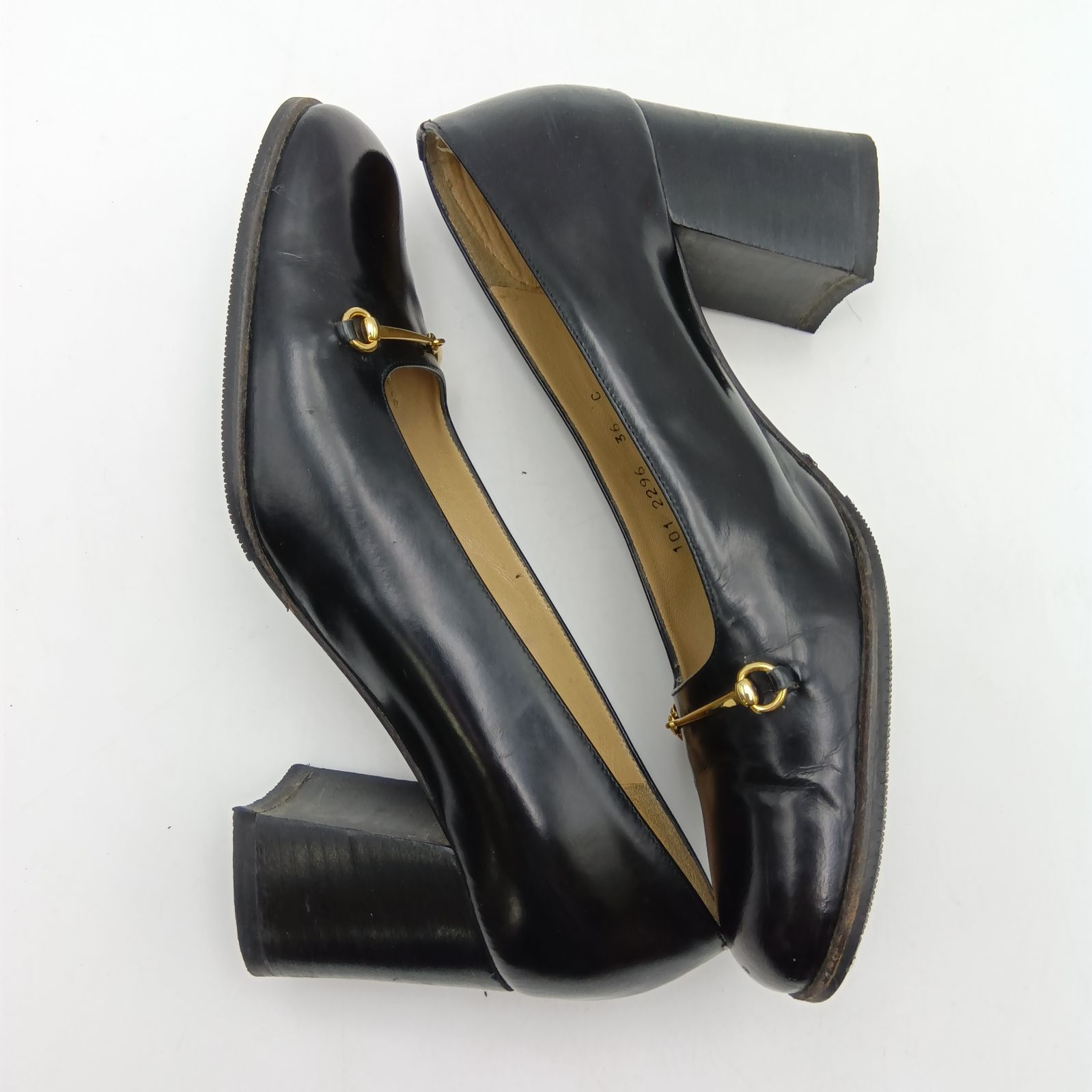 グッチ　GUCCI　ホースビットパンプス 36(23．5cm) 黒 グッチ ホースビット〕ウィメンズ スリングバック パンプス