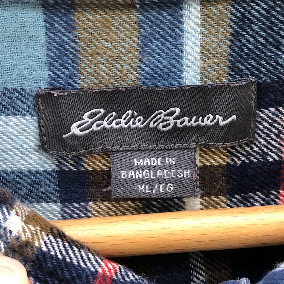 EDDIE BAUER エディーバウアー ネルシャツ チェック ヘリンボーン 長袖