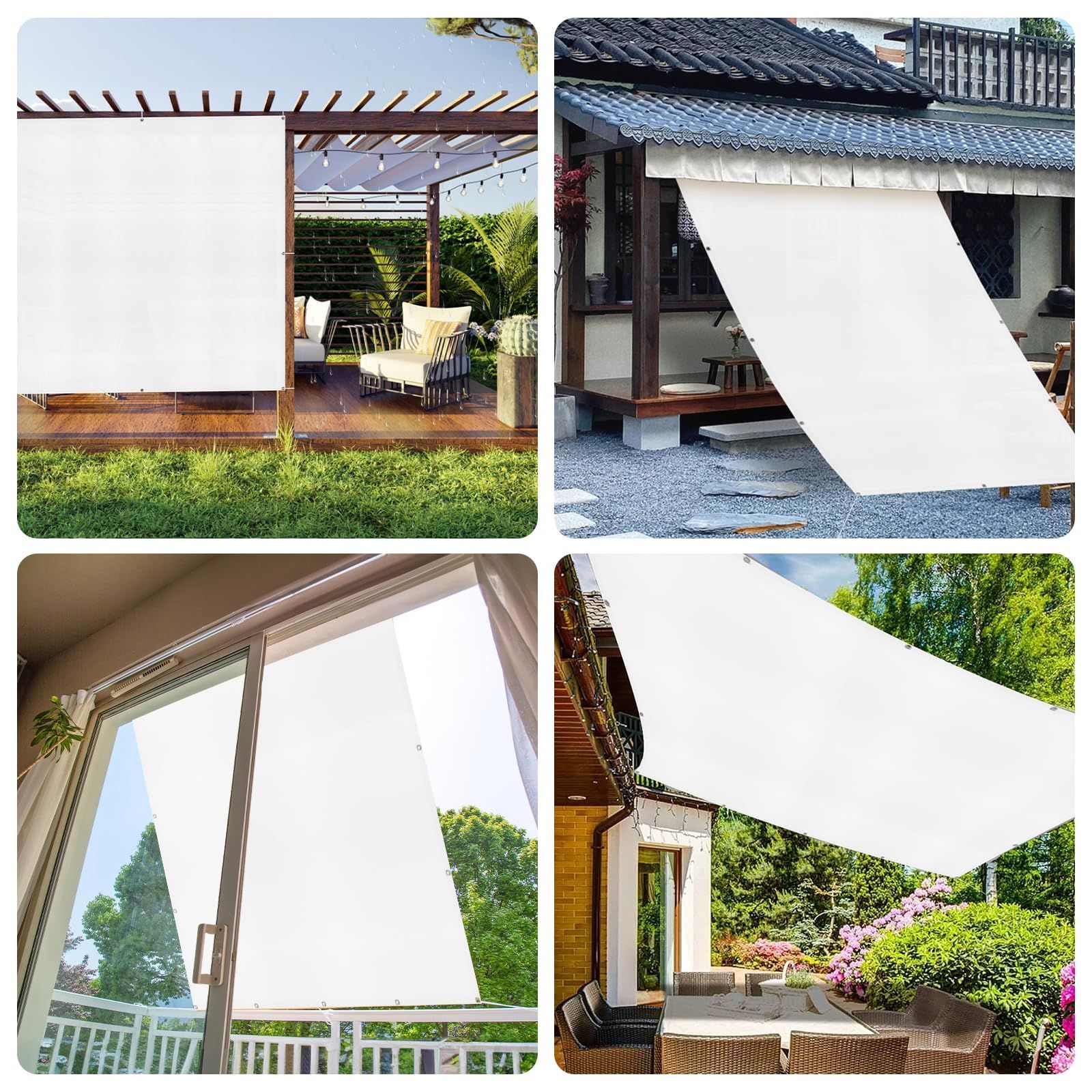 SUNNY GUARD日除け シェード 2x3m ホワイト 雨よけシェード オーニング
