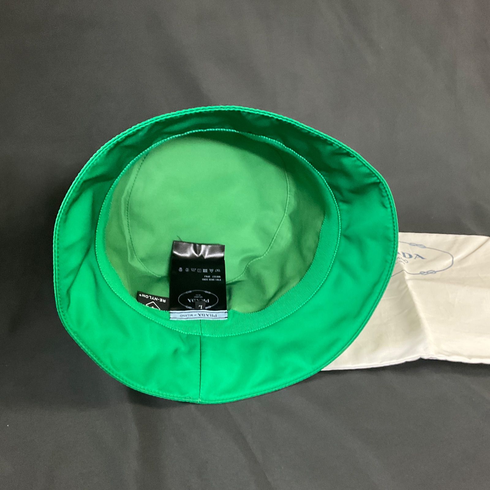 PRADA プラダ バケットハット 帽子 グリーン 緑 Lサイズ 正規品 新品未