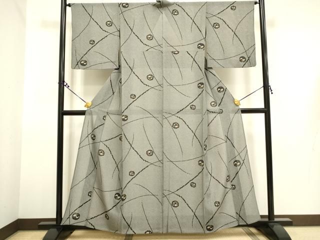 平和屋着物＊夏物 小紋 絽 舞蝶文 洗える着物 CAAW3080ut