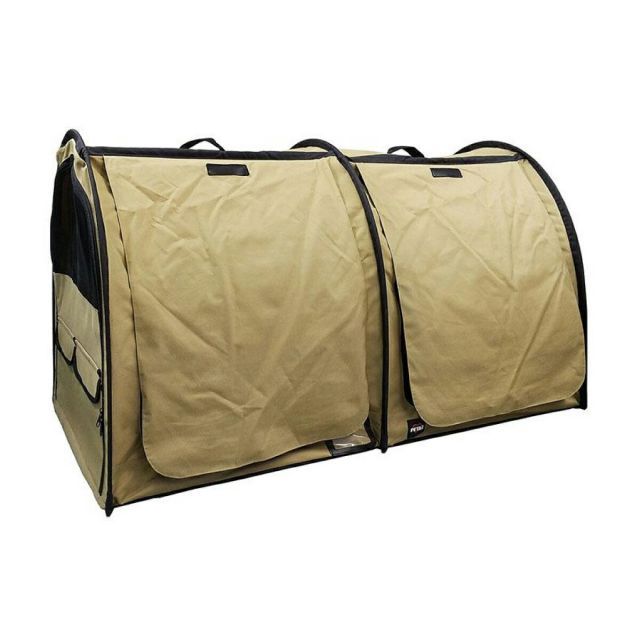 ペットアイ ポータブルケージ ダブル ベージュ 折りたたみケージ 犬用 猫用 大きめ 持ち運び お出かけ 旅行 避難 防災 対策 犬 猫 ケージ