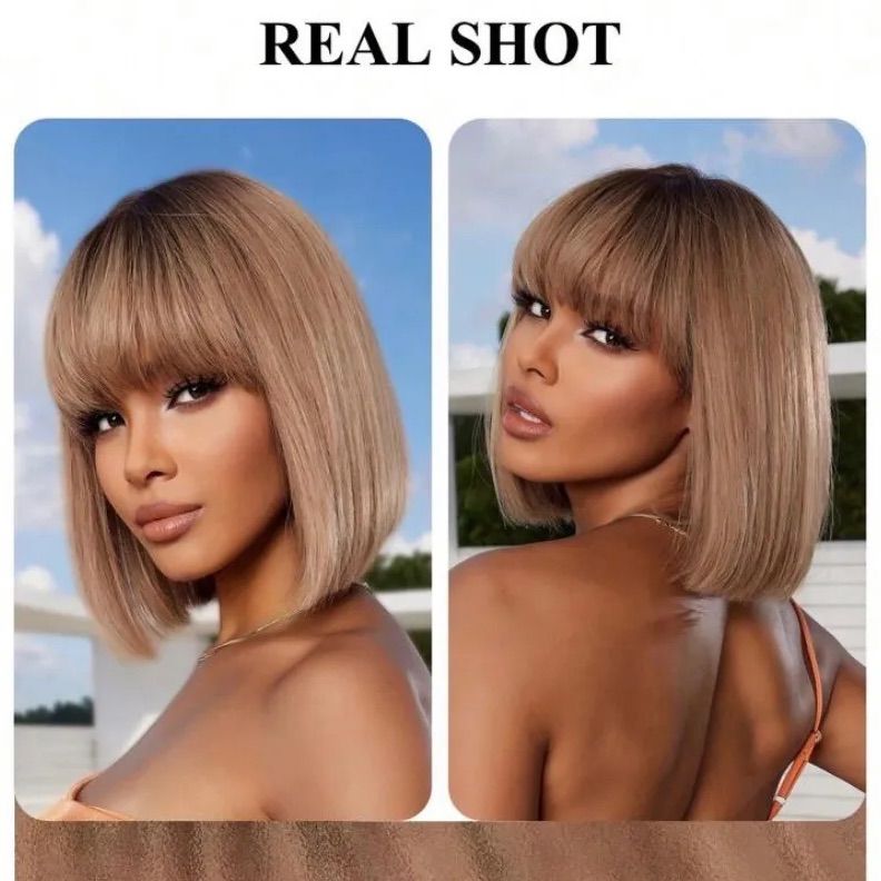 人毛ミックスフルウィッグ ボブショート M109875355 - ウィッグ