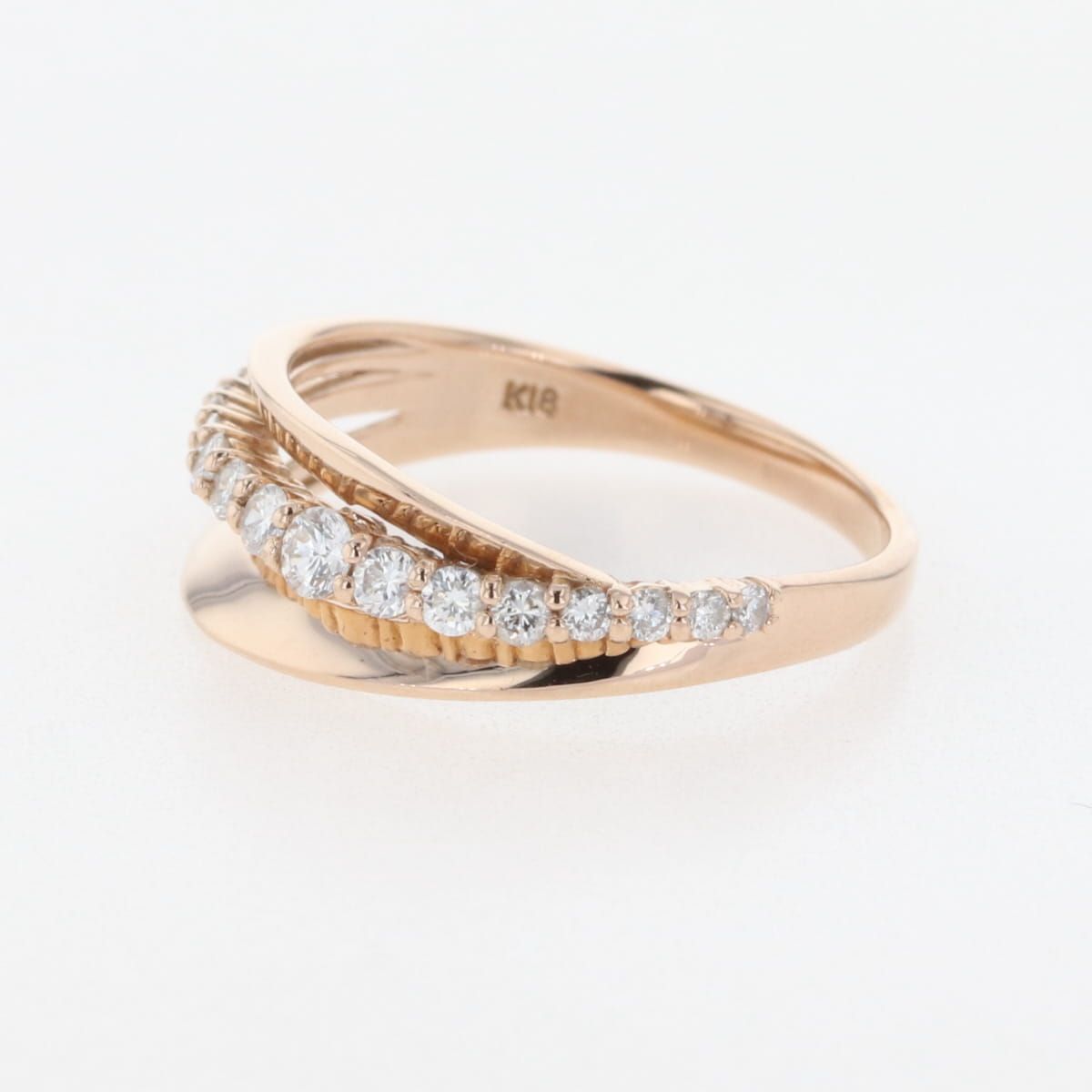 メレダイヤ PG ピンクゴールド 指輪 リング 11.5号 K18 ダイヤモンド レディース