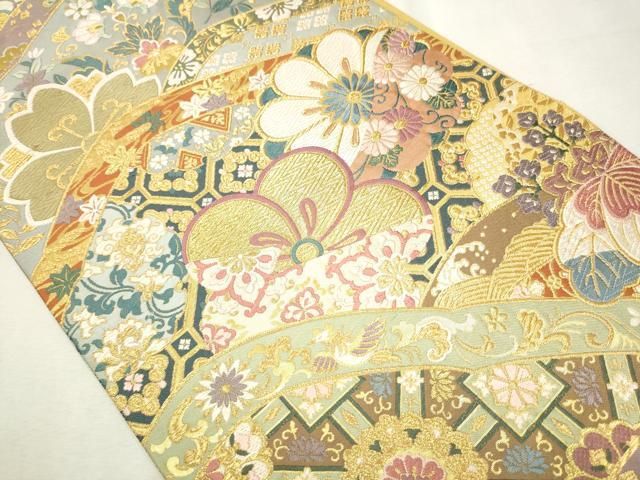 ◆691◆六通　袋帯　金糸華文　有職文様　鴛鴦　刺繍 　正絹　着物帯　和装 楽天市場】袋帯 単品 正絹 六通柄 未使用 仕立て付き フォーマル