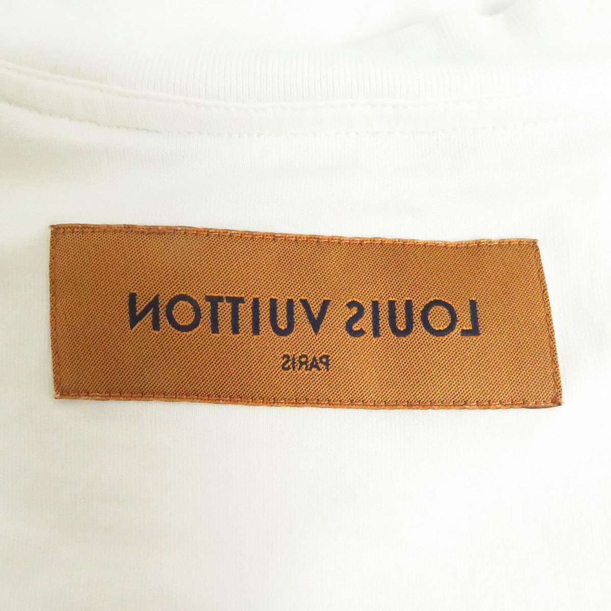 良品□21SS ルイヴィトン フロウティング LV プリンテッド インサイドアウト クルーネック 半袖Tシャツ ホワイト S イタリア製 正規品