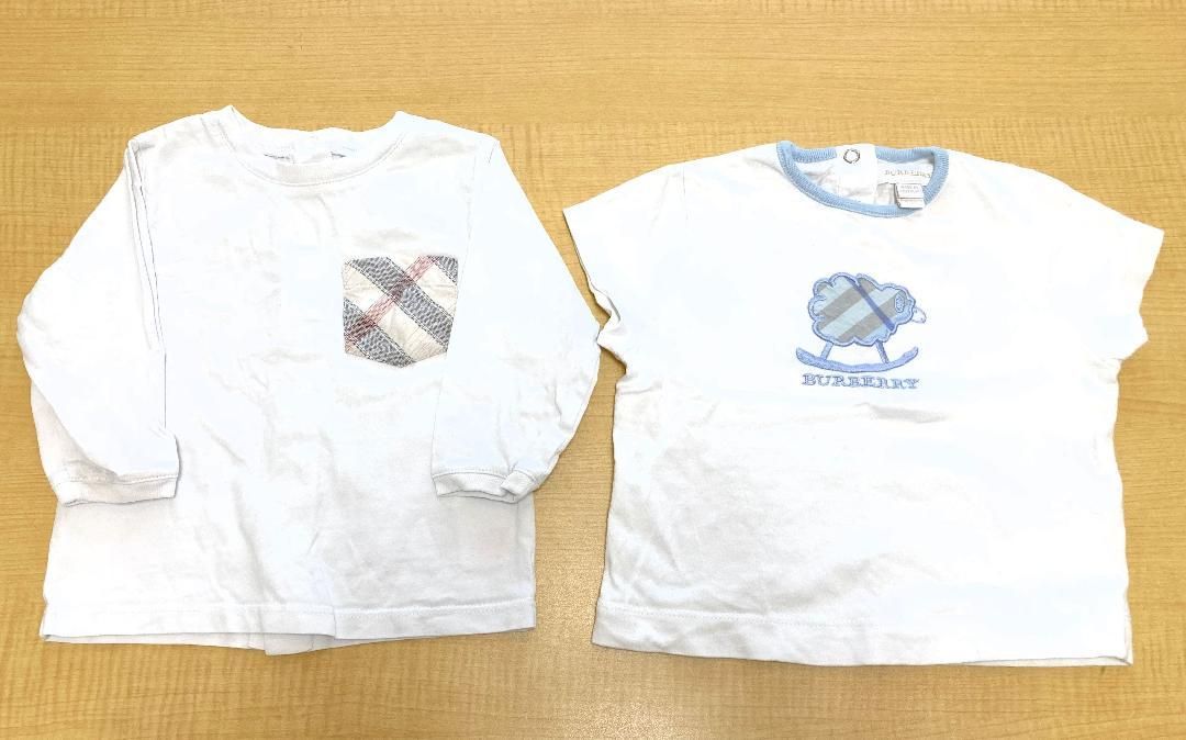 お値下げ!バーバリー ベビー 長袖＆半袖Tシャツ 12M 中古(BG035A◆