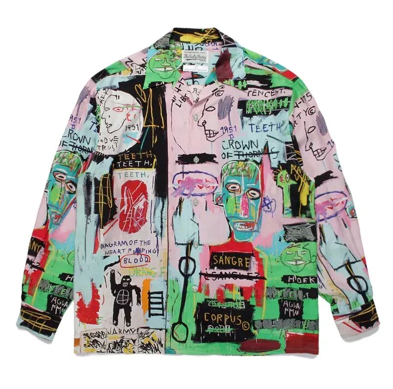 超人気☆お早めに☆WACKO MARIAワコマリア☆×Jean-Michel Basquiatコラボ アロハシャツ長袖 ユニセックス - メルカリ