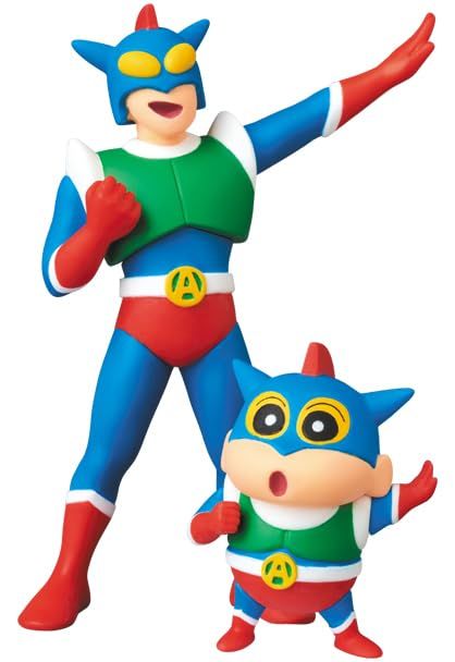 UDF ウルトラディテールフィギュア No.762 クレヨンしんちゃん アクション仮面 u0026 アクション仮面しんちゃん (リニューアル版) 全高約95/42mm 塗装済み 完成品 フィギュア 