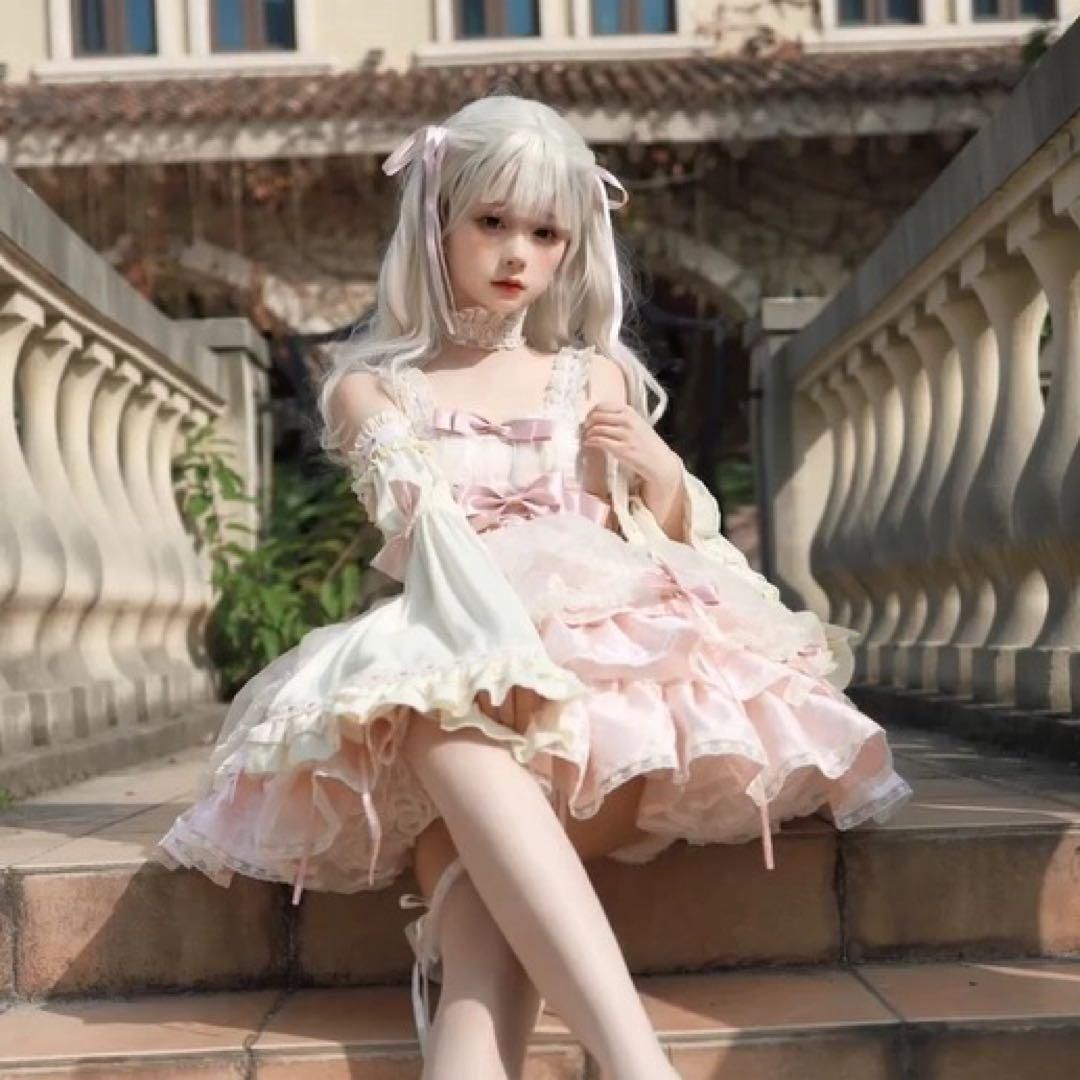 ロリータ ゴスロリ フリル レース ロングワンピース