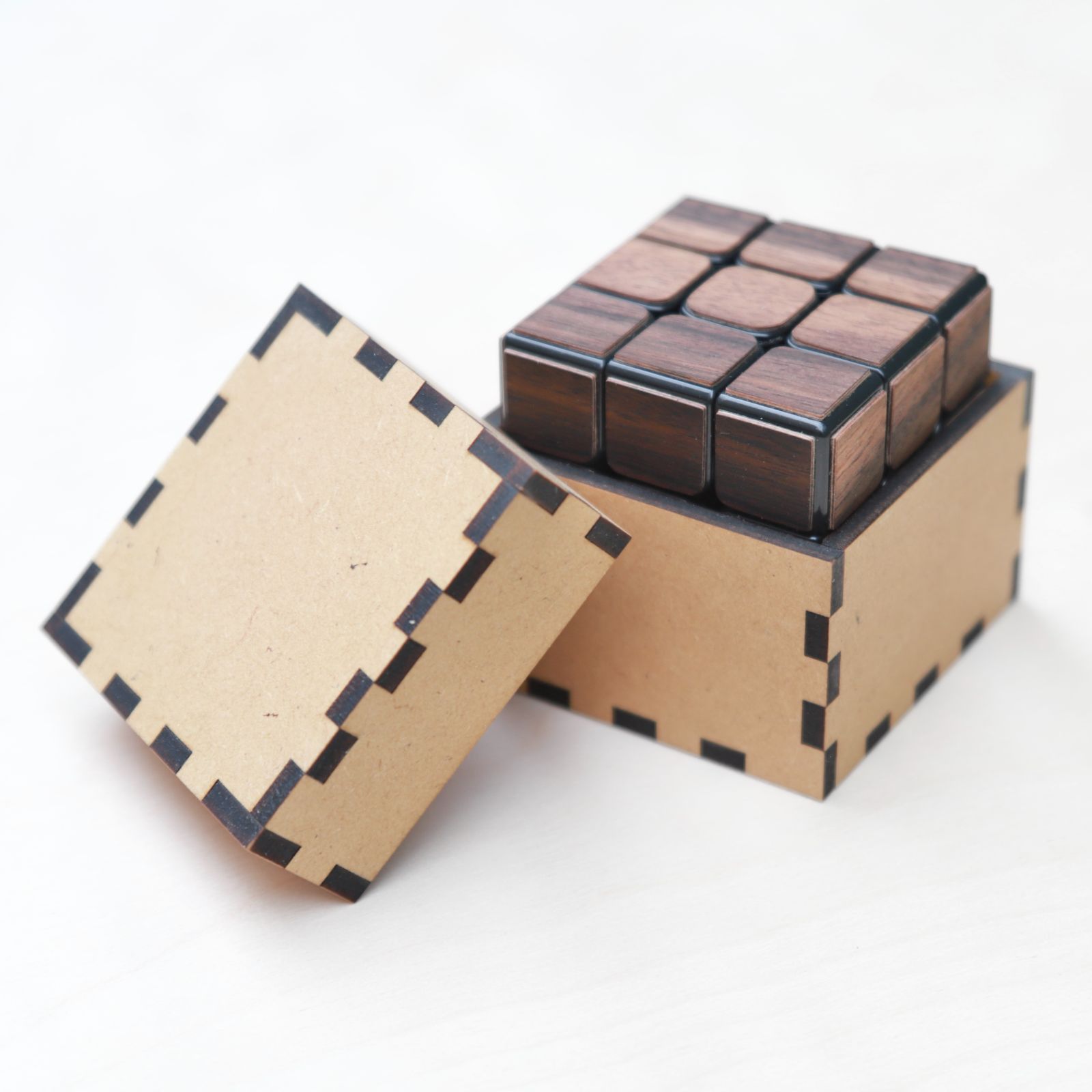 ハンドメイド キューブパズル 黒檀 立体パズル 脳トレ 知育玩具