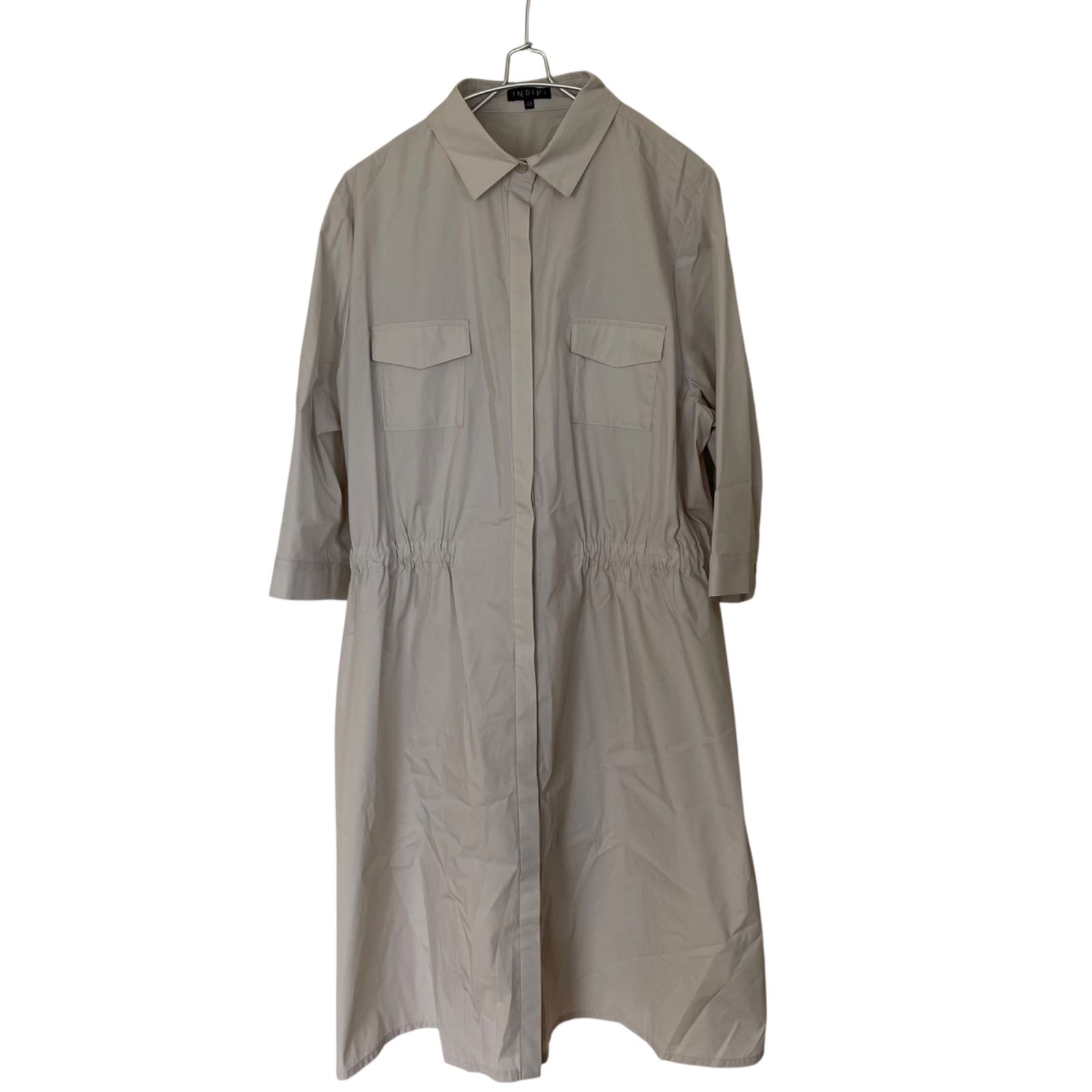 z1399【美品】INDIVI インディヴィ シャツワンピース ロング
