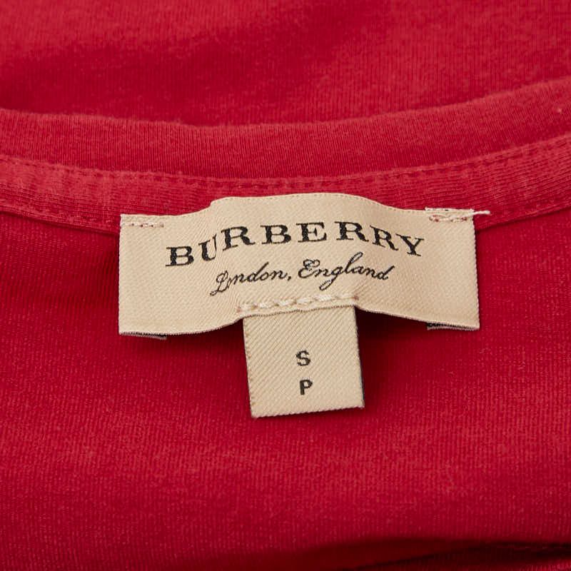 バーバリー チェック Tシャツ サイズ S レッド コットン ポリウレタン レディース BURBERRY 1-0236267 WWW_MORNINGWALKER_COM