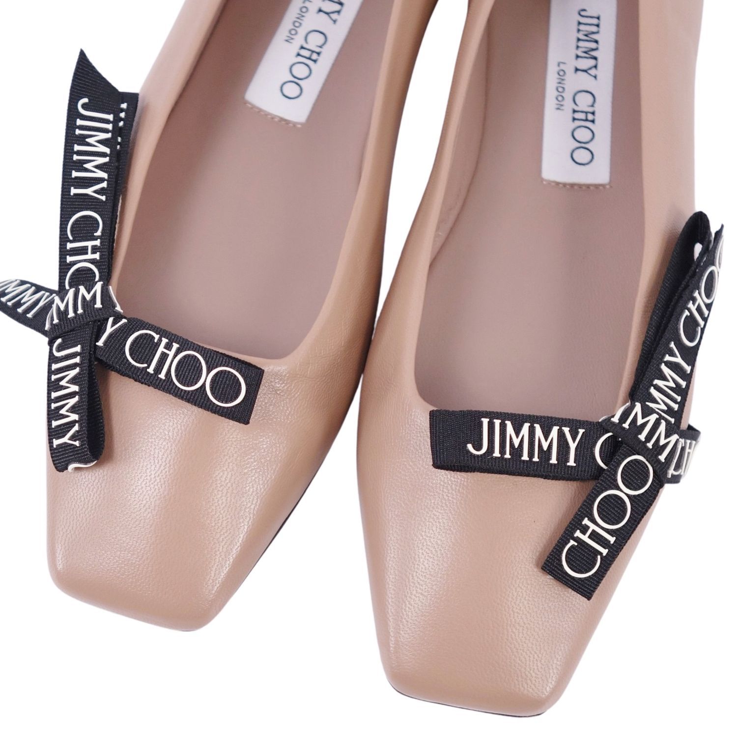 未使用 ジミーチュウ JIMMY CHOO パンプス フラットパンプス リボン