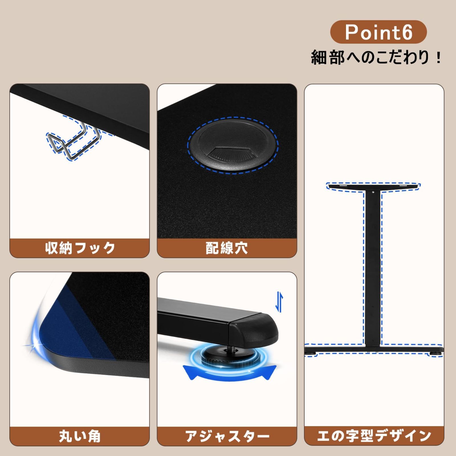 おしゃれ 人間工学 静音 人間工学 耐荷重70kg 速い 無段階昇降 セット 安定 ゲーミングデスク 組立簡単 パソコンデスク 高さ調節デスク 収納フック付 昇降デスク メモリー機能付き ブラック 幅100×奥行60 電動式スタンディングデスク 幅100 MARWIL-DEMENAGEMENTS_CH