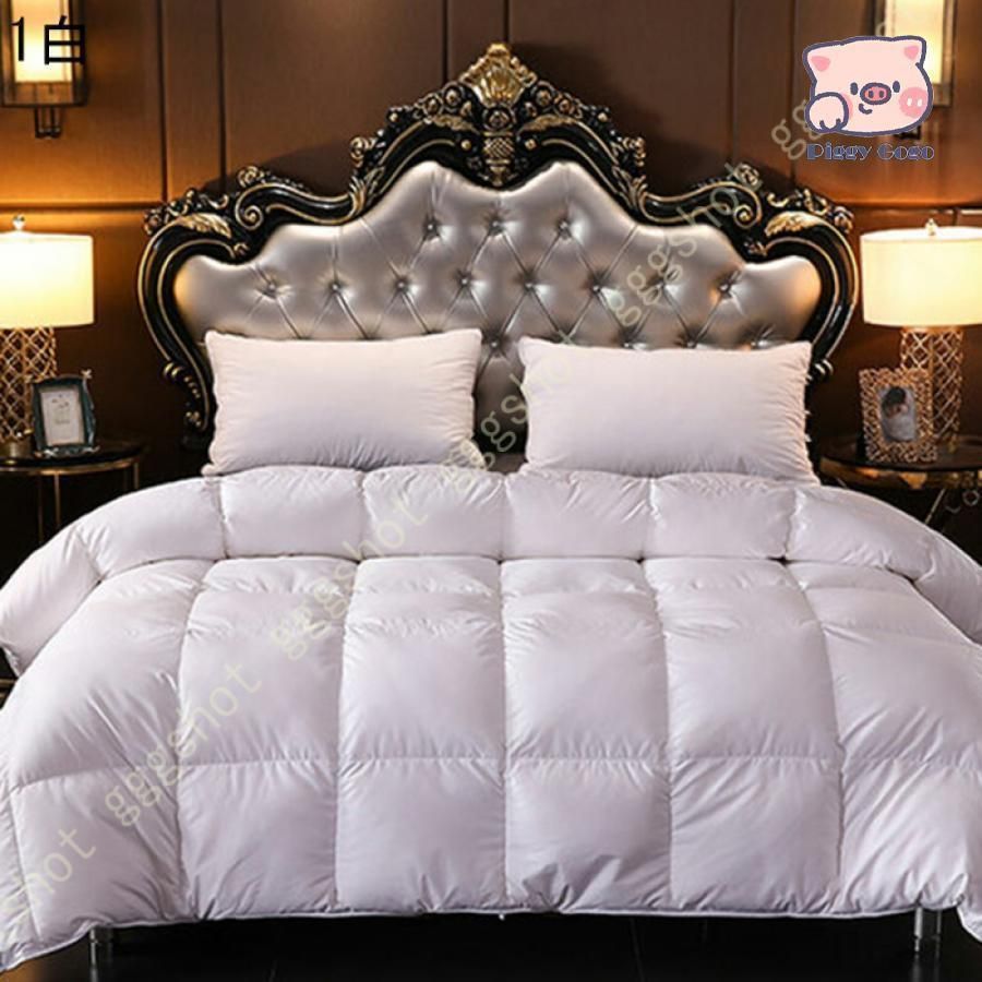 水鳥羽毛100%の羽毛掛け布団 水色花柄の優しい柄、持ち運びし