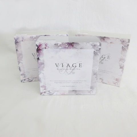 ヴィアージュ VIAGE ナイトブラ 3点 ビューティアップナイトブラ ブラック グレー S|M