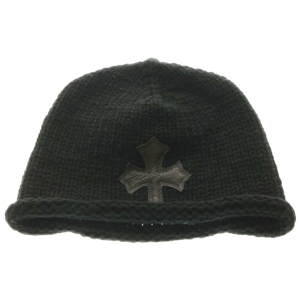 CHROME HEARTS クロムハーツ BEANIE CASH クロスパッチ カシミヤ ニットキャップ ビーニー 帽子 ブラック