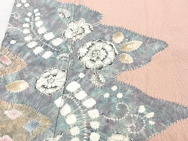 平和屋着物●訪問着　辻が花　金通し地　仮絵羽　正絹　逸品　未使用　DAAP7823yyy 平和屋着物○訪問着 辻が花 金通し地 仮絵羽 正絹 逸品 未使用