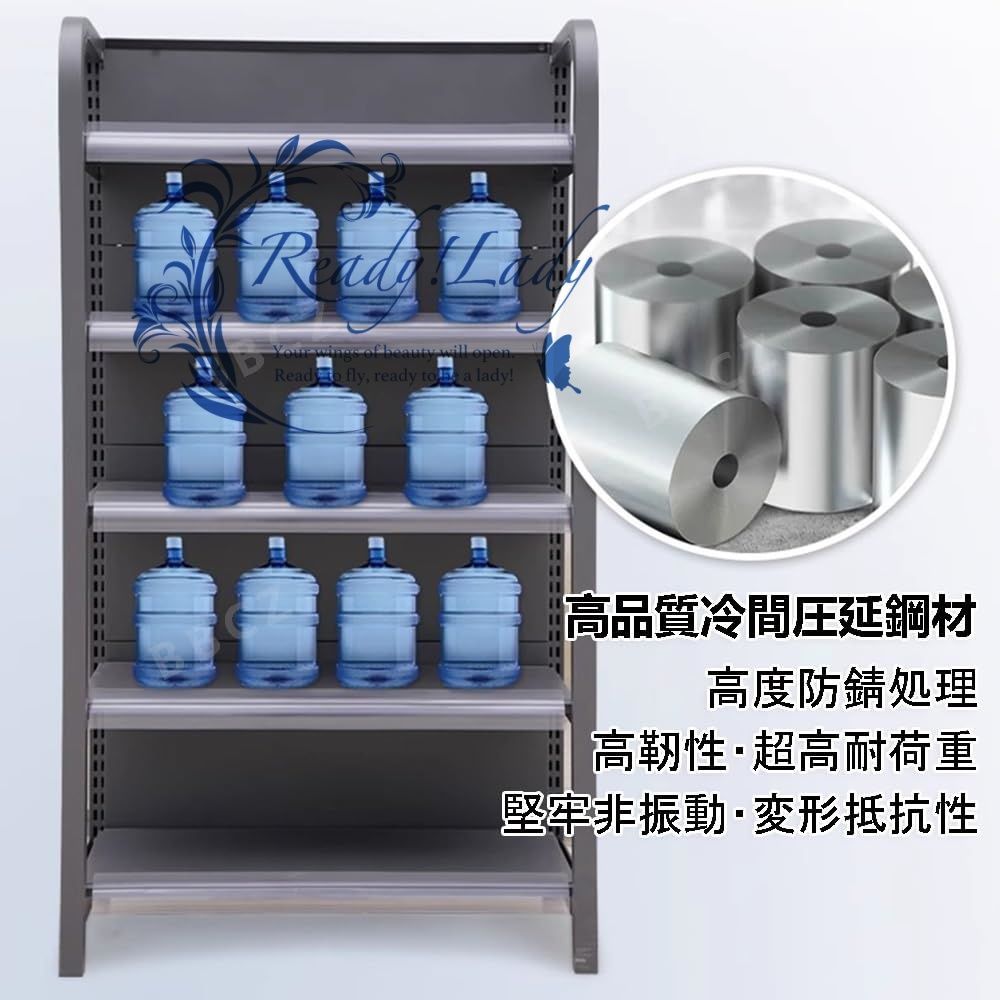 スーパーマーケットの棚 両面商品棚