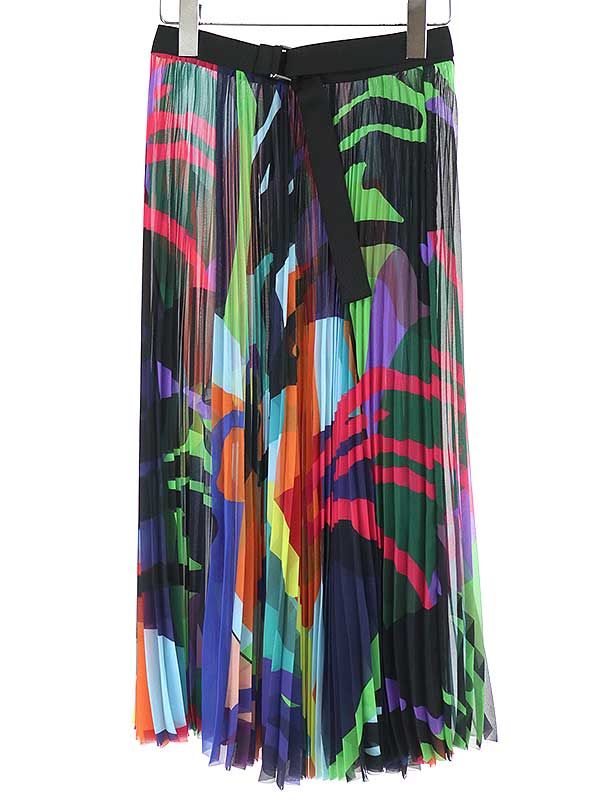 sacai × KAWS サカイ × カウズ 21AW マルチプリントプリーツスカート ミックス 0