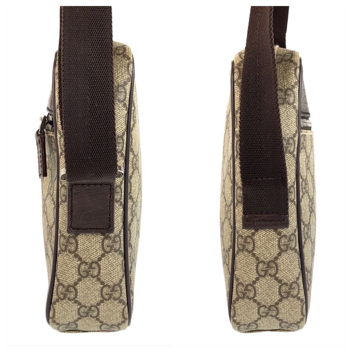 美品 GUCCI グッチ ベージュ ブラウン GGスプリームキャンバス/レザー 