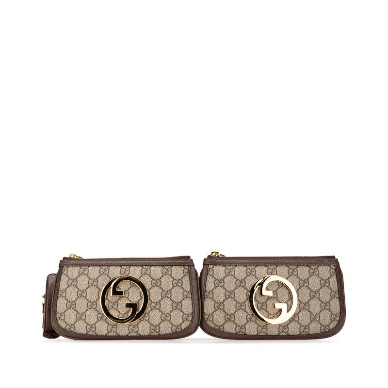 グッチ GGスプリーム ブロンディ ボディバッグ ウエストバッグ 702614 ブラウン PVC レザー レディース GUCCI 1-0203884