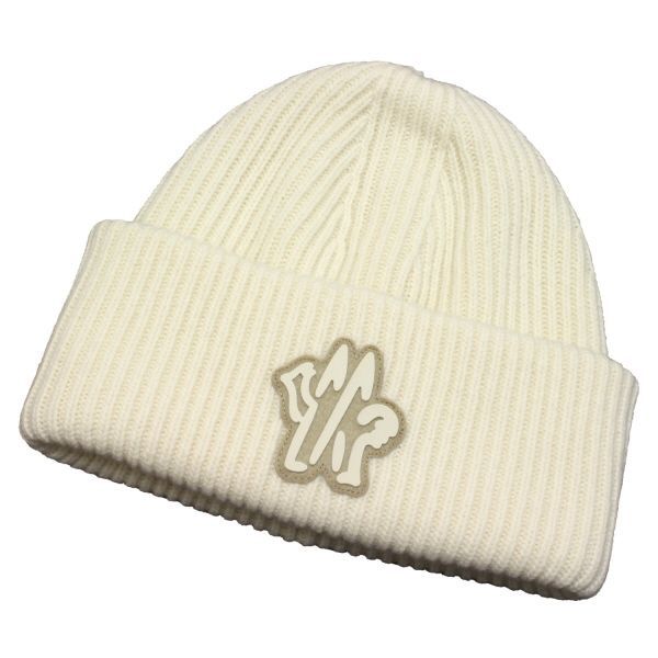 MONCLER アイボリー ニット帽 ユニセックス MONCLER モンクレール