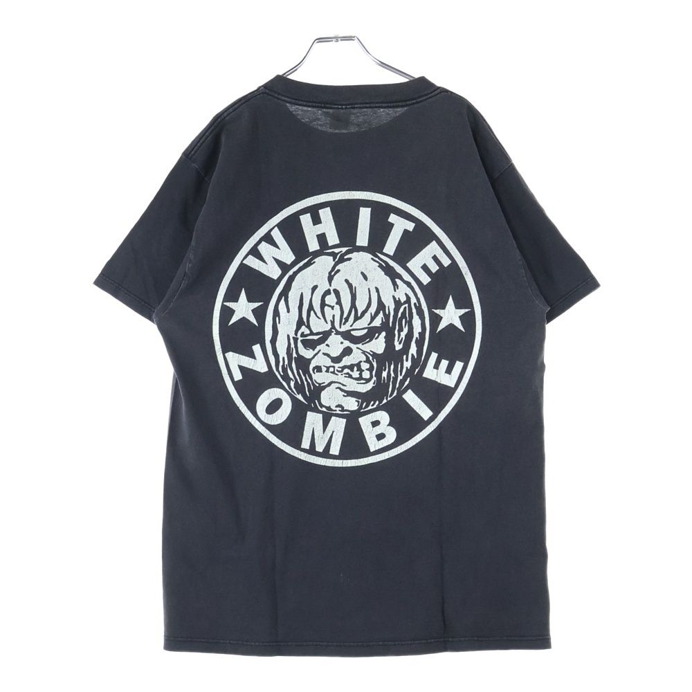 VINTAGE ヴィンテージ 90S WHITE ZOMBIE ホワイトゾンビ 両面プリント 半袖Tシャツ ブラック