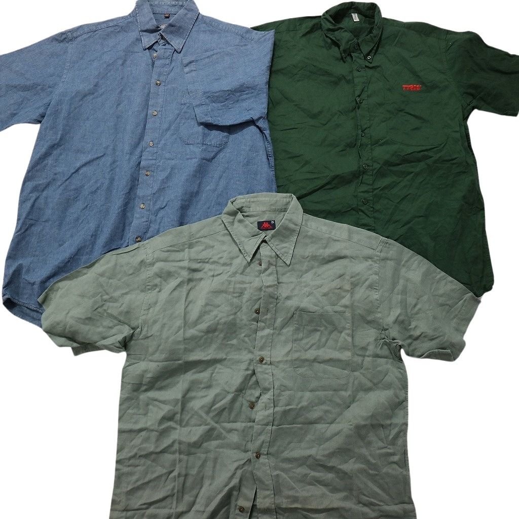 古着卸 まとめ売り 混紡素材 アロハシャツ 異素材MIX 半袖シャツ 8枚セット (メンズ XL /2XL ) MT6123 1円スタート
