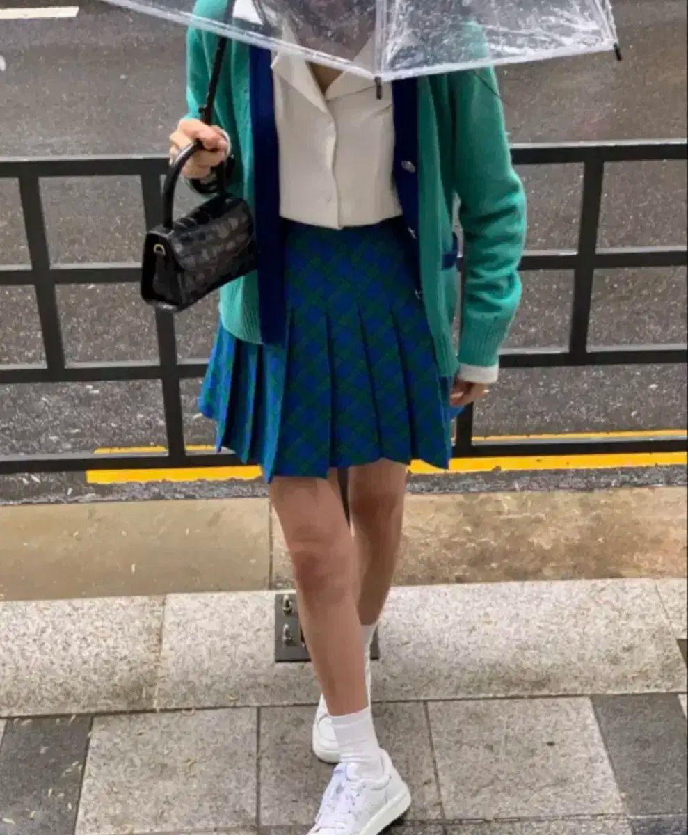 seooocookie ソークッキー 青 チェック スカート