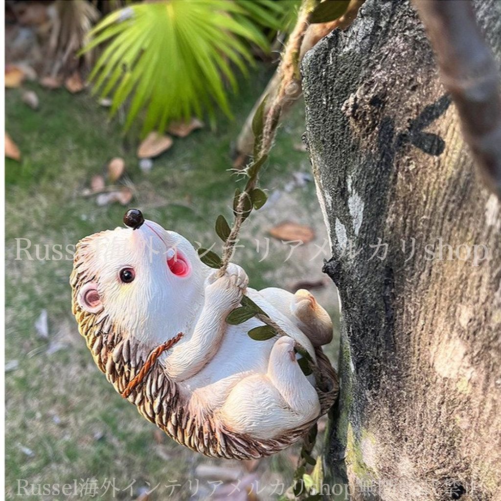 ガーデンオブジェ ハリネズミ かわいい アニマル 樹脂 動物 キノコ