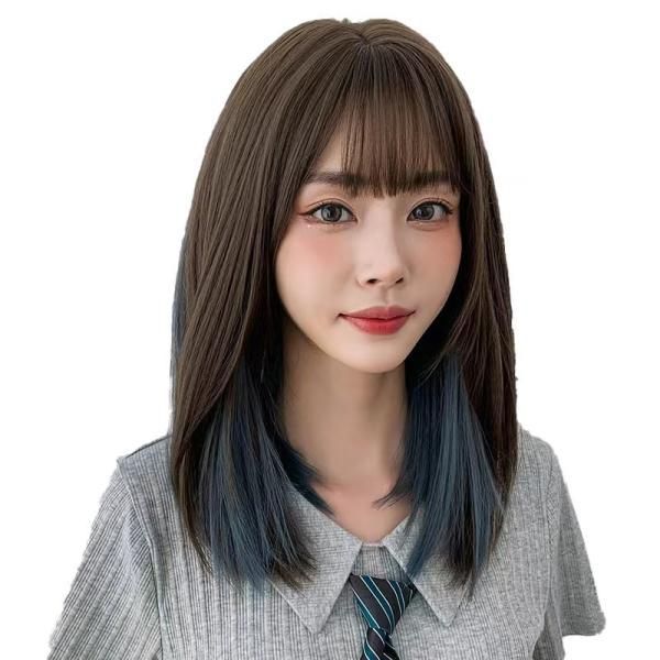 人毛100％ T 字 30 人工皮膚 頭頂カバー 部分ウイッグ 自然
