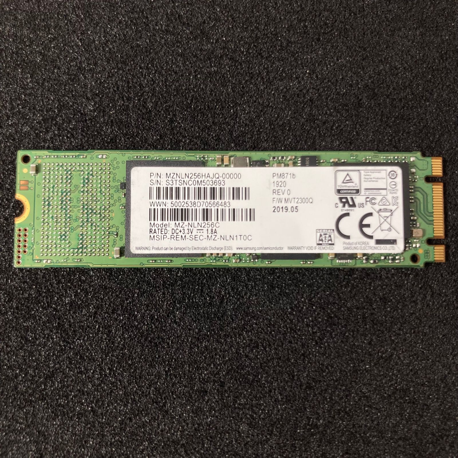 SAMSUNG M.2 SATA SSD 2280 256GB | MZNLN256HAJQ-00000 | samsung【612】 - メルカリ