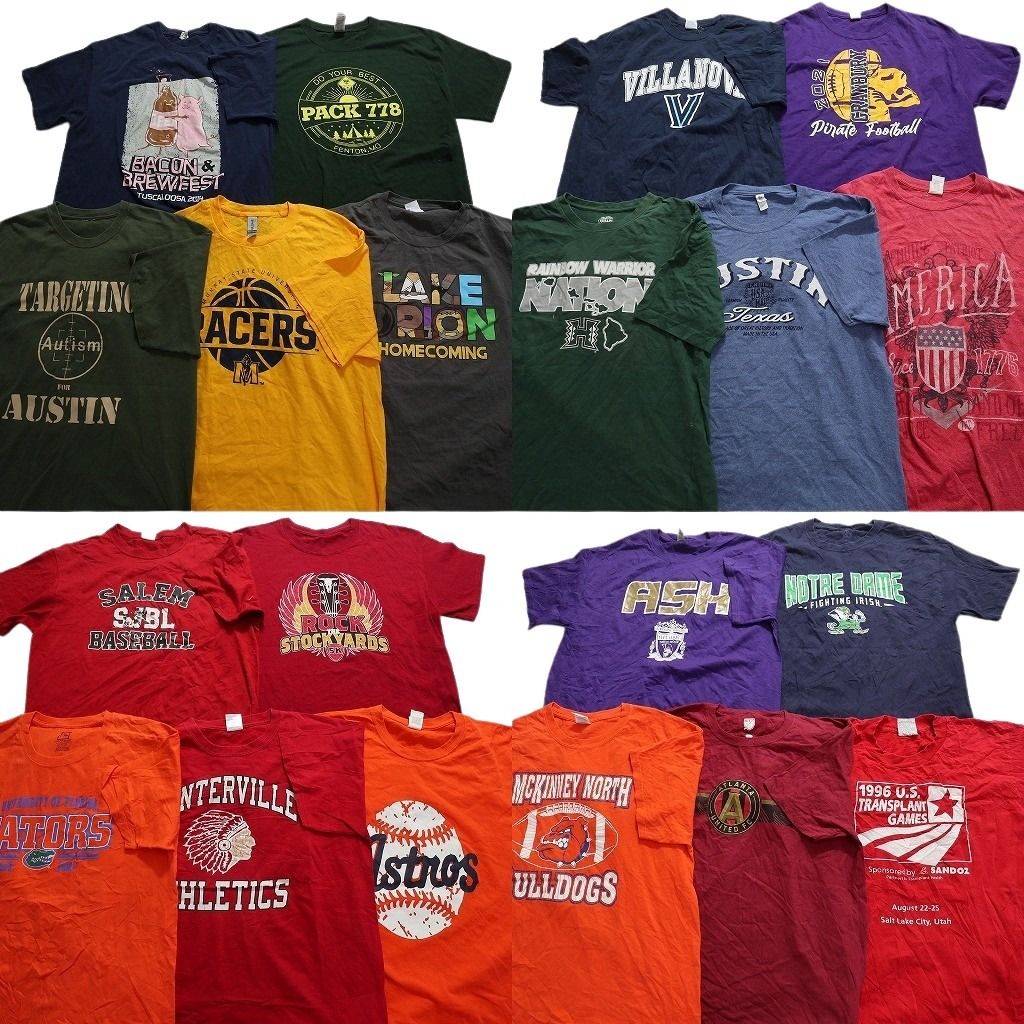 古着卸 まとめ売り カラーmix プリント 半袖Tシャツ 20枚セット