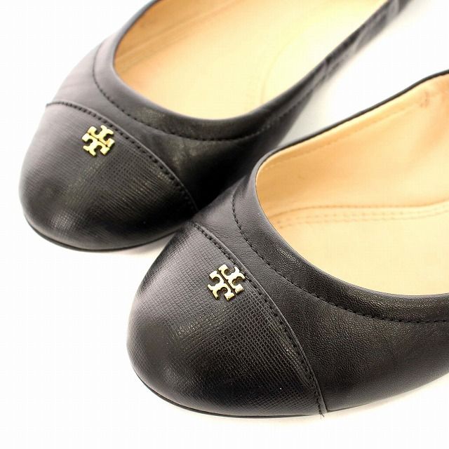 トリーバーチ　ブラックレザー フラットシューズ トリーバーチ ブラックレザー フラットシューズ TORY BURCH