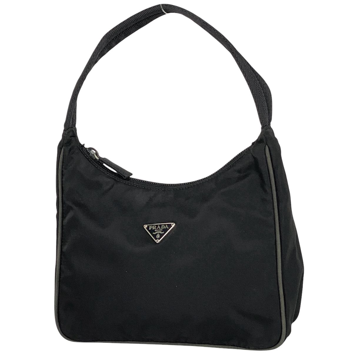 プラダ PRADA ロゴプレート ハンドバッグ 手提げ ハンドバッグ ナイロン ネロ ブラック MV519 レディース