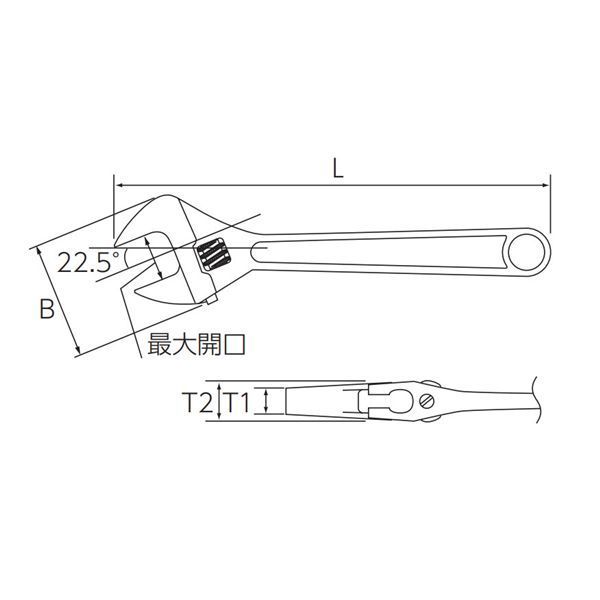 KTC 京都機械工具 モンキレンチ 375mm MWA-375