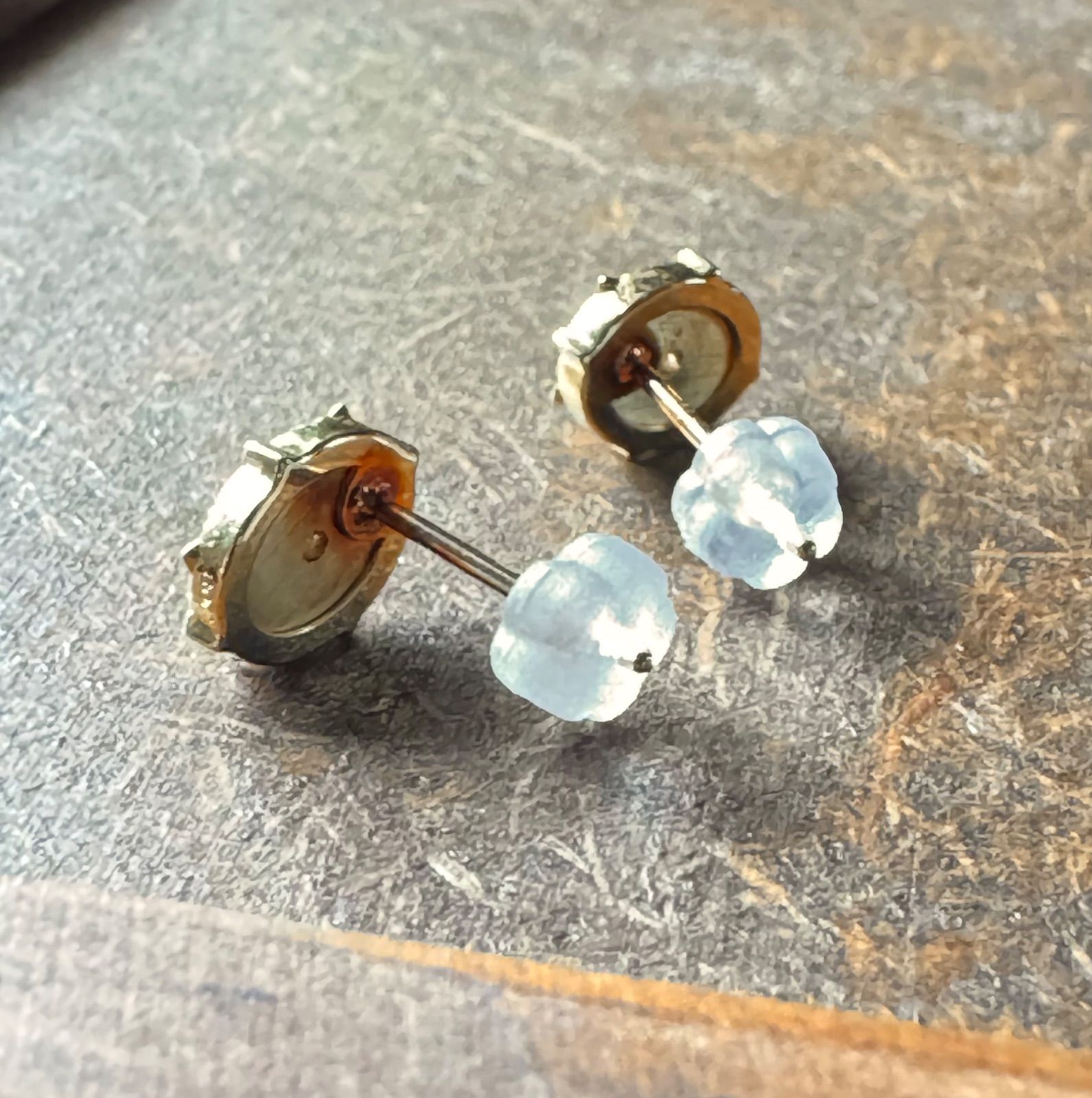 agete ゴールド スタッドピアス agete◇K18YG*デザインスタッドピアス*アガット*イエロー