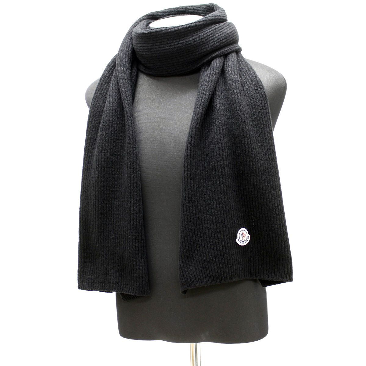 161 MONCLER モンクレール 3C00026 M1900 ブラック マフラー カシミヤ