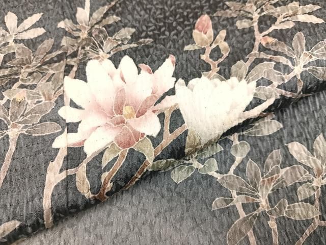 平和屋着物○訪問着 絞り 枝花文 暈し染め 金彩 正絹 逸品