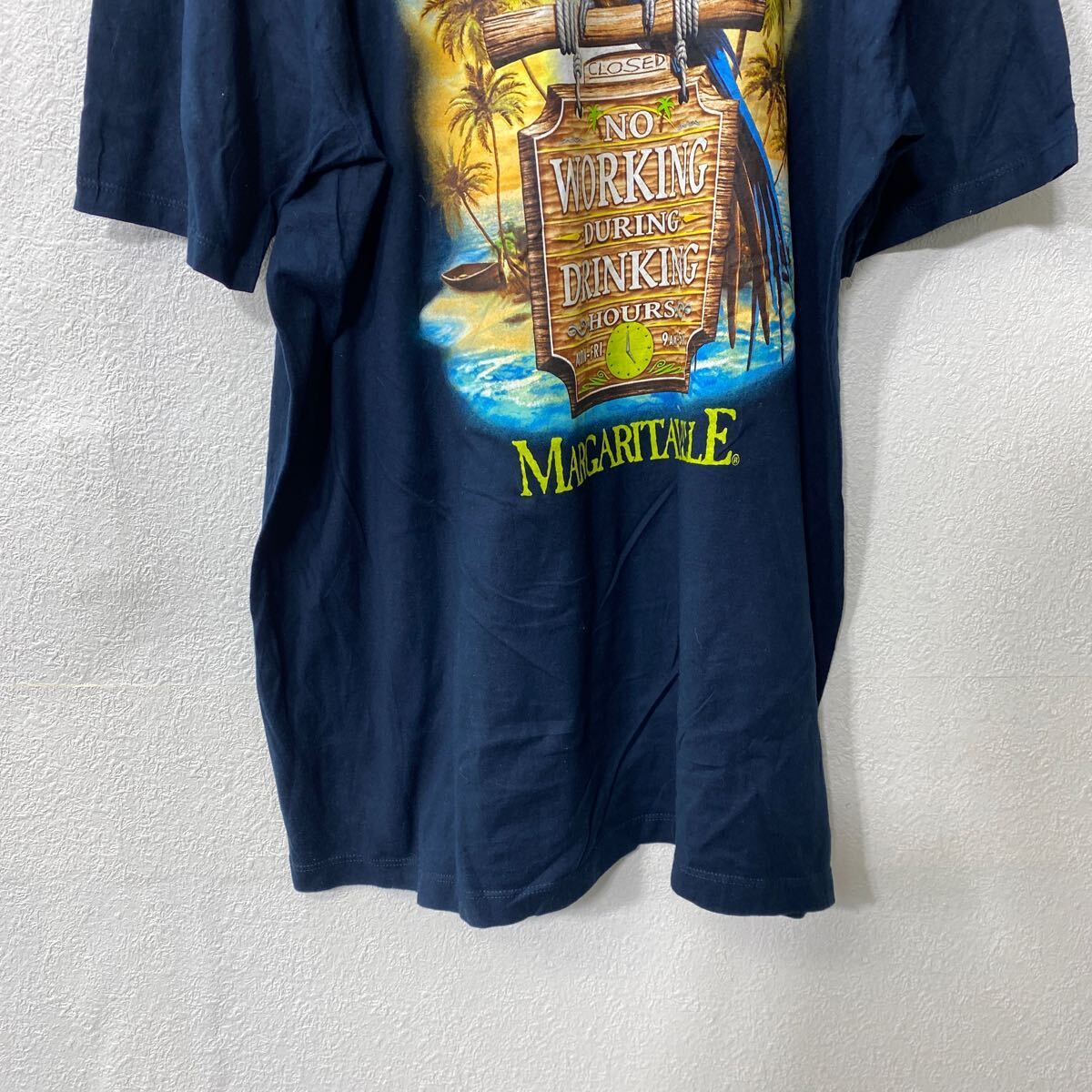 半袖 プリントTシャツ XL ネイビーオウム バックプリント ビッグ