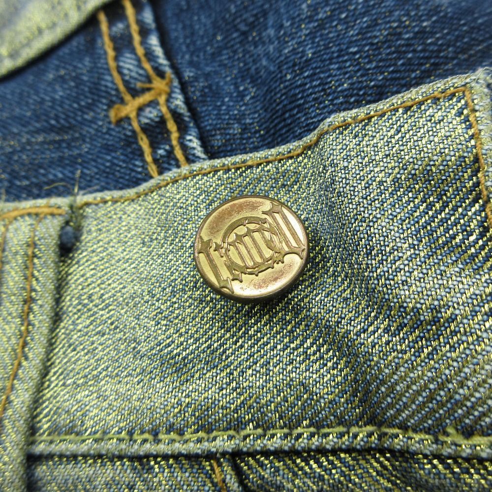 TroisO トロワゾ 日本製 ラメ入りブーツカットデニムパンツ ジーンズ 