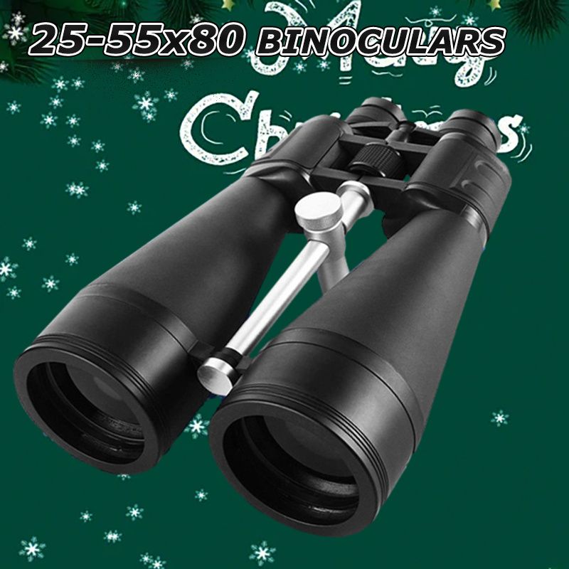 大型25-55x80長距離成人用双眼鏡 FMCコーティング付き巨大HD高倍率双眼鏡 広視野ハイキング用品双眼鏡 - 鳥観察 狩猟キャンプ アウトドア活動の観察学習に非常に適しています 完璧なホリデーギフト