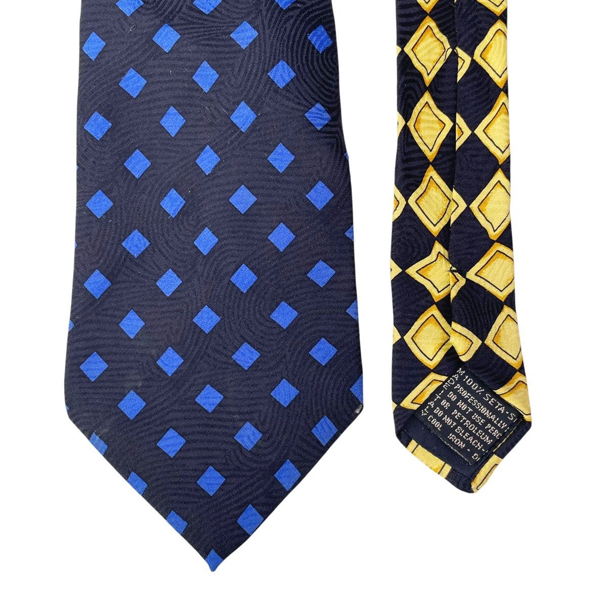 VERSACE ヴェルサーチ GIANNI シルクネクタイ イエロー ブルー 紳士 KJ