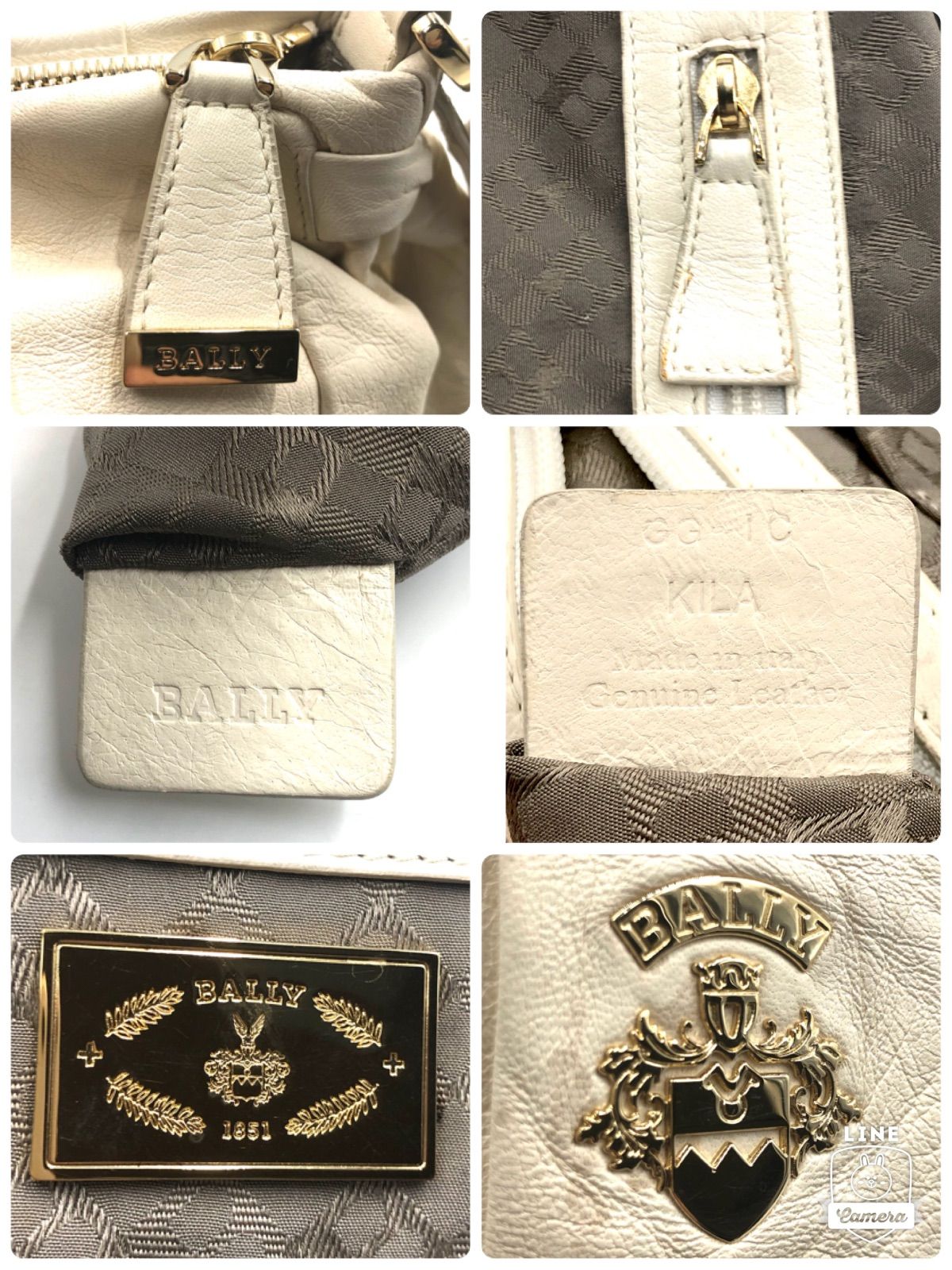 □良品□BALLY バリー ロゴ金具エンブレム ショルダーバッグ ギャザー 