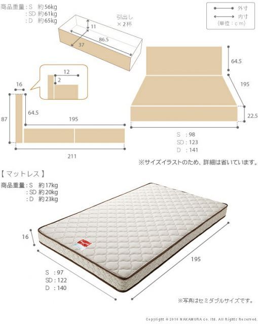 コンセント マットレス付き