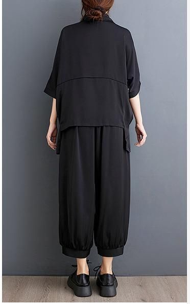 モード系シャツパンツセットアップ2色 org.jpg