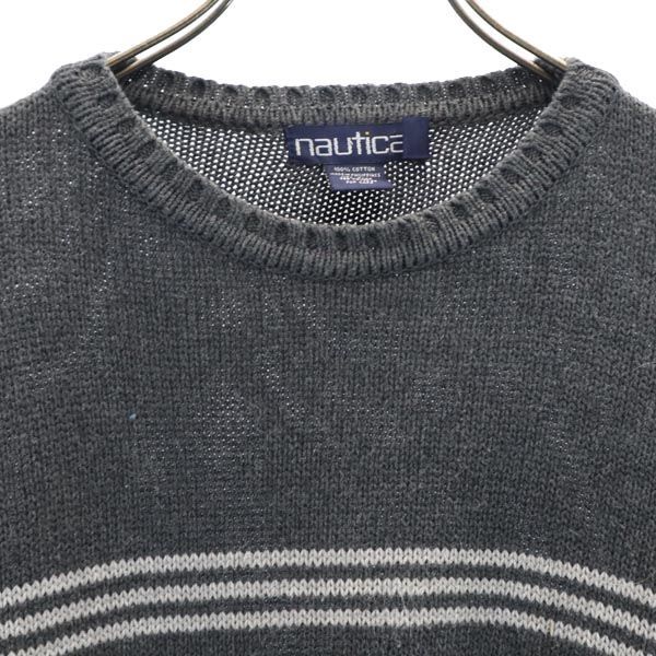古着 90sビンテージ nautica ノーティカ ウールニット L ノーティカ 90s オールド 長袖 コットン セーター L グレー系