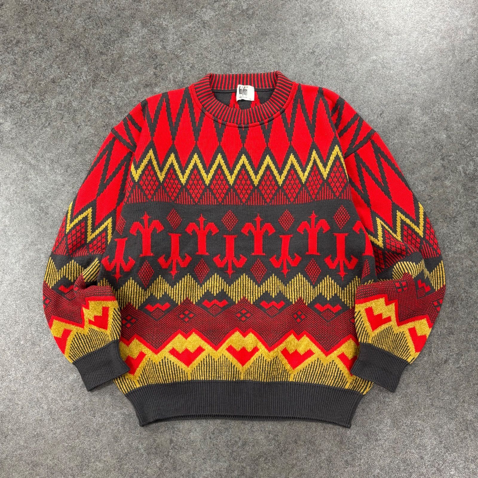 O1 90s Vintage Modigliani Multicolor 3D Sweater マルチカラー 